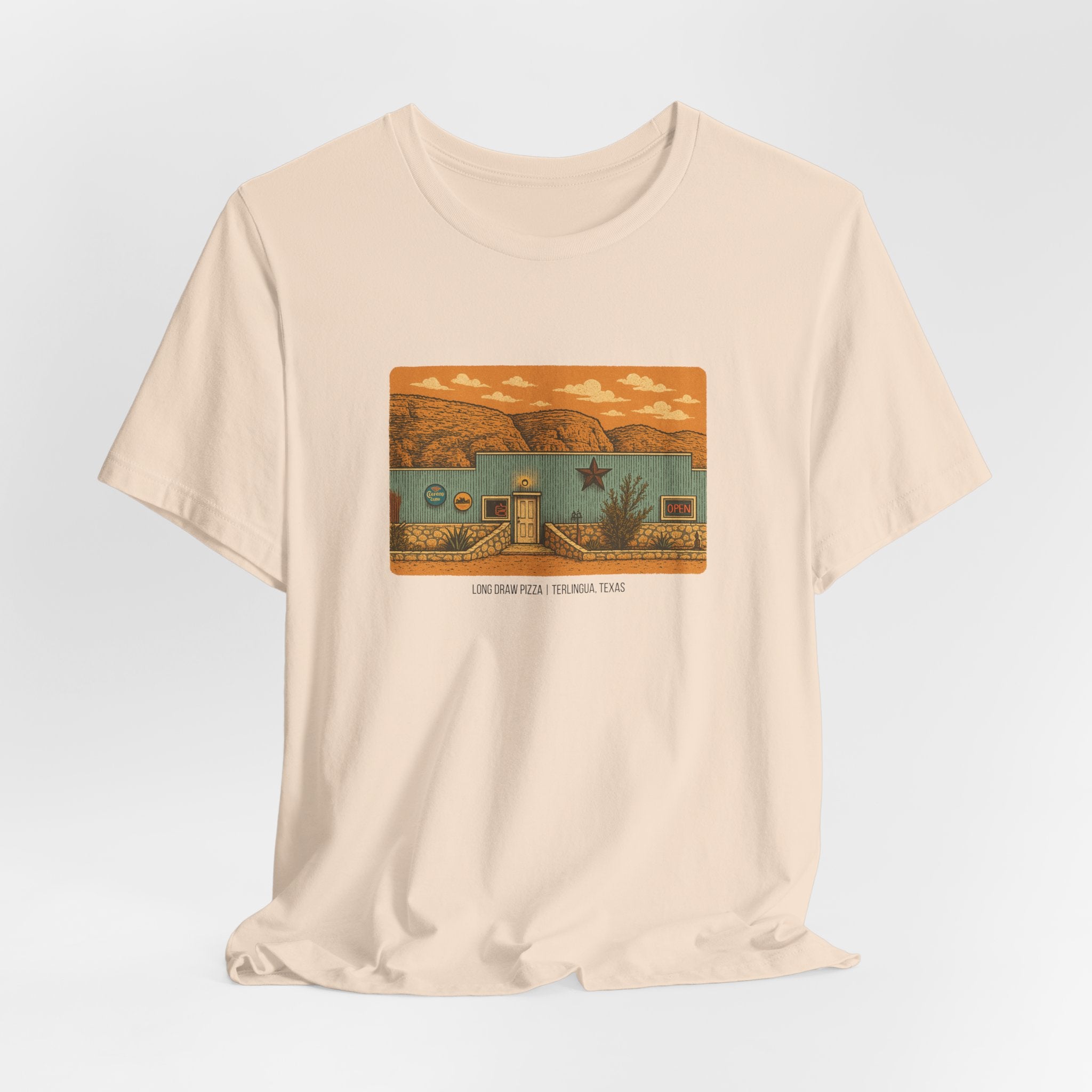 Long Draw Pizza Building T-Shirt, Unisex