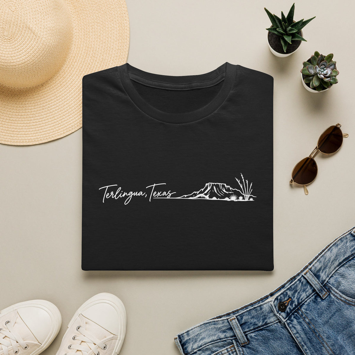 Terlingua, Texas Skyline T-Shirt, Desert Mountain Silhouette Tee, Unisex