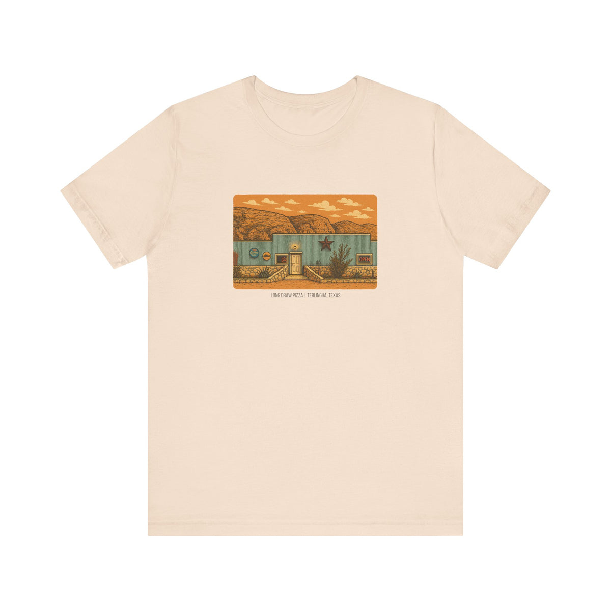 Long Draw Pizza Building T-Shirt, Unisex