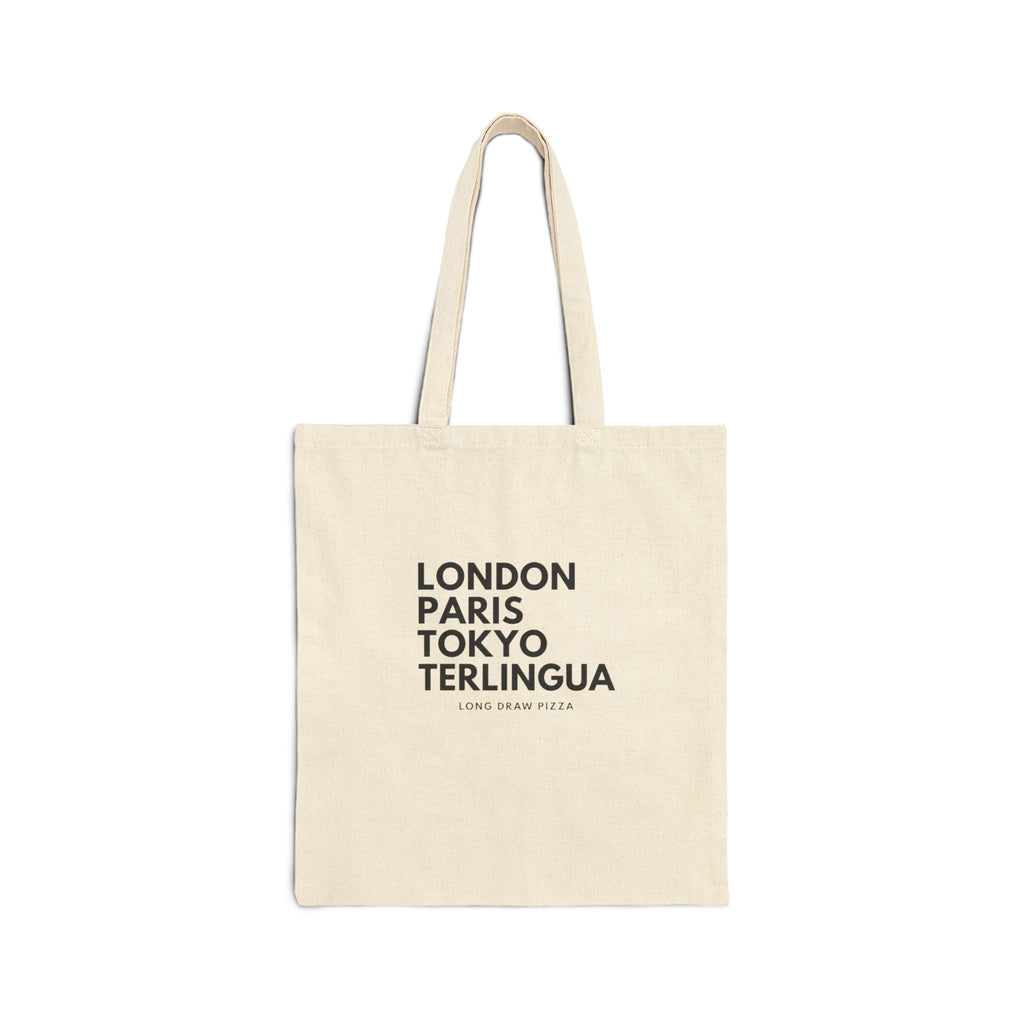 Canvas Tote Bag : 'London Paris Tokyo Terlingua' Travel Market Tote