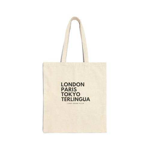 Canvas Tote Bag : 'London Paris Tokyo Terlingua' Travel Market Tote