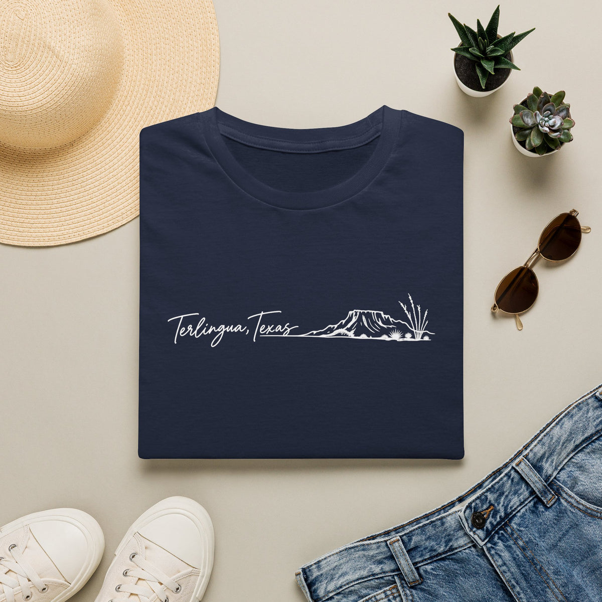 Terlingua, Texas Skyline T-Shirt, Desert Mountain Silhouette Tee, Unisex
