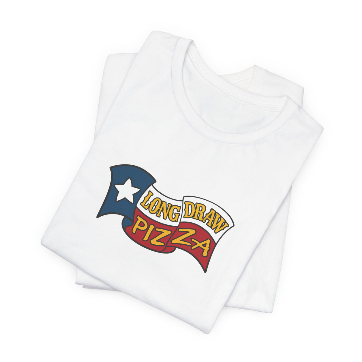 Long Draw Pizza Flag T‑Shirt, Unisex