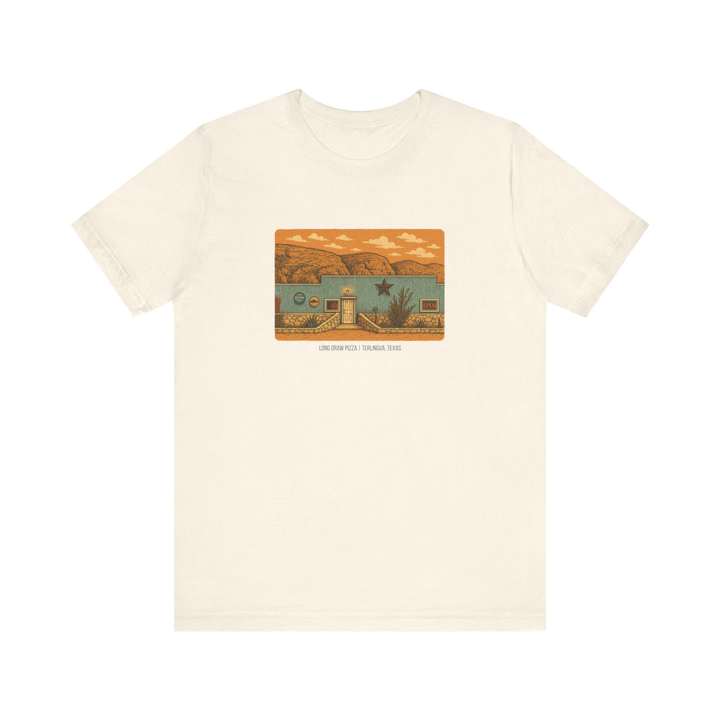 Long Draw Pizza Building T-Shirt, Unisex
