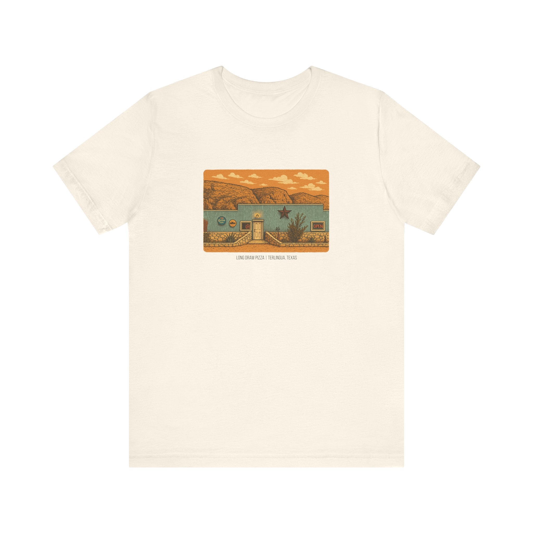 Long Draw Pizza Building T-Shirt, Unisex